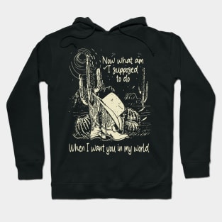 Now What Am I Supposed To Do When I Want You In My World Hat Cactus Desert Westerns Hoodie